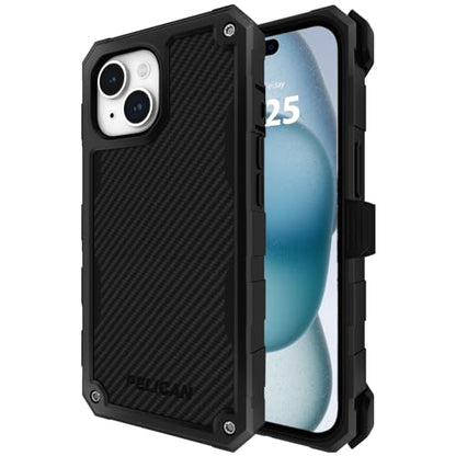 Pelican Shield Series - iPhone 13/14 Case 6.1" [Compatible with MagSafe] [21ft Military Grade Drop Protection] Rugged, Magnetic Charging Phone Case Cover with Belt Clip Holster Kickstand - Black - color: Shield Black, size: iPhone 13/14