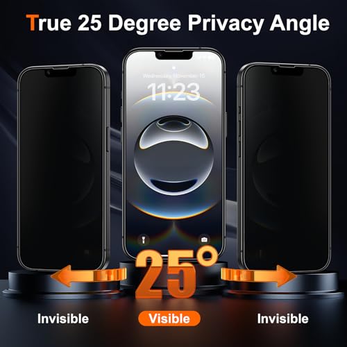 2 Pack Matte Privacy Screen Protector for iPhone 17e / iPhone 16e / iPhone 14 / iPhone 13 / iPhone 13 Pro 6.1-inch with Installation Frame, Anti-Spy Anti-Glare 9H Tempered Glass, Case Friendly - size: iPhone 17e/16e/14/13/13 Pro-6.1 Inch