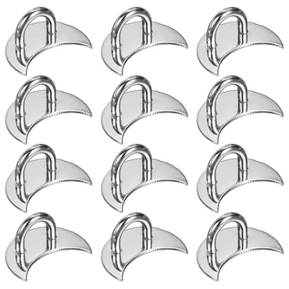 PATIKIL Metal Phone Charm Hook 1", 12Pcs Adhesive Moon Shaped Phone Finger Grip Hook Smartphones Keychain Ring Charm Loop for DIY Tablet Case Accessories, Silver - color: Silver