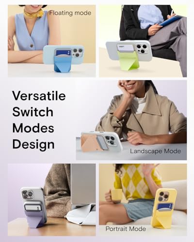 MOFT Magnetic Wallet Stand Compatible with iPhone 17/16/15/14/13/12 Series, Angle Adjustment & Magsafe Compatible MOVAS Phone Stand,Aqua - color: Aqua, size: Standard
