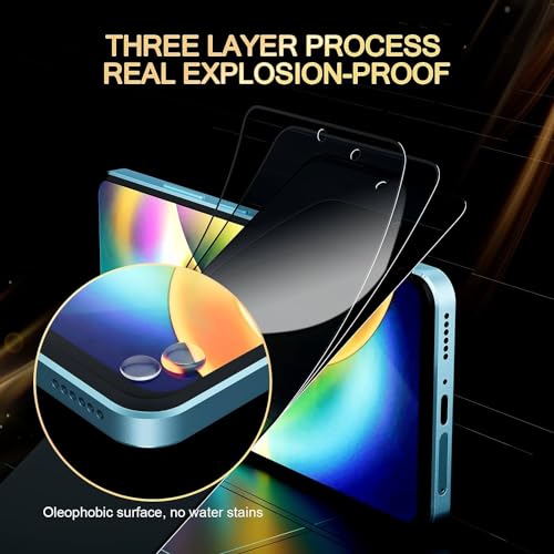 AKABEILA [2 Pack Privacy Screen Protector Compatible with iPhone 15 Privacy Glass Full Coverage Anti Spy Tempered Glass Protective Film Anti-scratch Black&2 - color: Black&2, size: iPhone 15