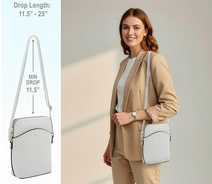 Small Crossbody Bag with Gold Hardware, Mini Shoulder Purse with Adjustable Strap - color: White