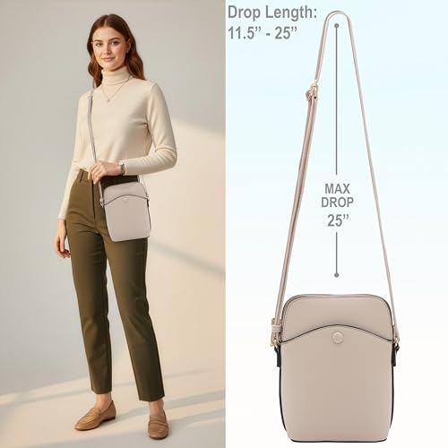 Small Crossbody Bag with Gold Hardware, Mini Shoulder Purse with Adjustable Strap - color: Nude