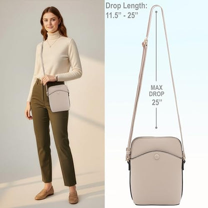 Small Crossbody Bag with Gold Hardware, Mini Shoulder Purse with Adjustable Strap - color: Nude