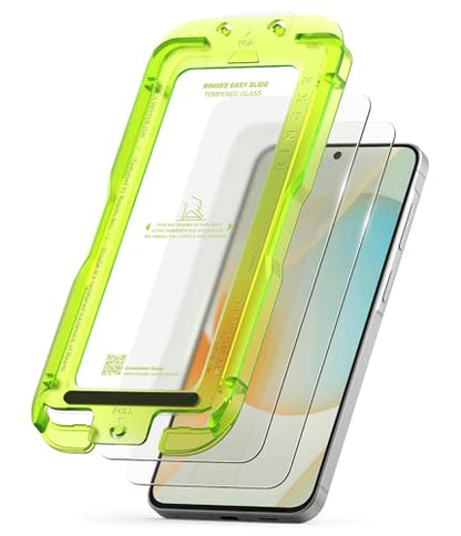 Ringke for Samsung Galaxy A57 5G Screen Protector [Easy Slide, 2 Pack] | Easy Installation with Alignment Tool, Case Friendly Premium 9H Hardness Tempered Glass - size: Galaxy A57