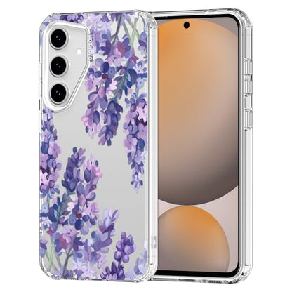 MOSNOVO Case for Samsung Galaxy S24 FE, [Buffertech 6.6ft Military-Grade Drop Protection] [Anti Peel Off Tech] Clear TPU Bumper Phone Case Cover Design - Lavender - color: Clear - Lavender, size: Samsung Galaxy S24 FE