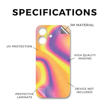 Glossy Glitter Phone Skin Compatible with Apple iPhone 17 - Melted Stripes - Premium 3M Vinyl Protective Wrap Decal Cover - Easy to Apply | Crafted in The USA by MightySkins - color: Melted Stripes, size: iPhone 17 (Full Wrap), style: Glossy Glitter Finis
