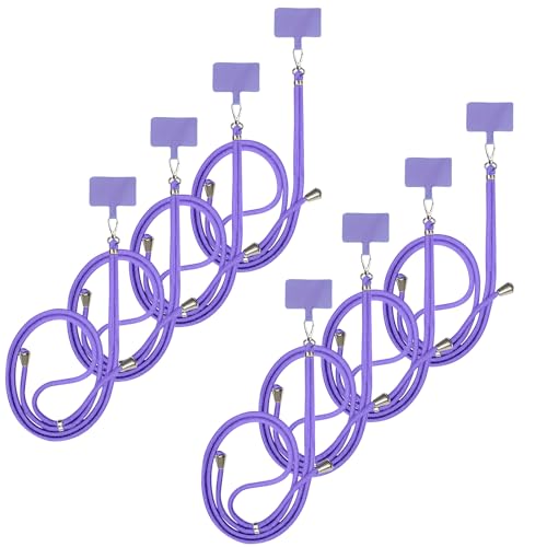 8 Packs Cell Phone Lanyards for Around The Neck,Adjustable Crossbody Phone Strap,Lanyard Phone Holder - color: Purple