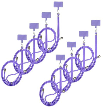 8 Packs Cell Phone Lanyards for Around The Neck,Adjustable Crossbody Phone Strap,Lanyard Phone Holder - color: Purple