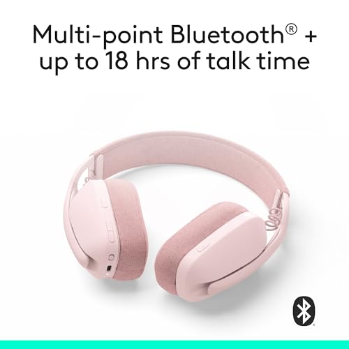 Logitech Zone Vibe 100 Lightweight Wireless Over Ear Headphones - Rose - color: Rose