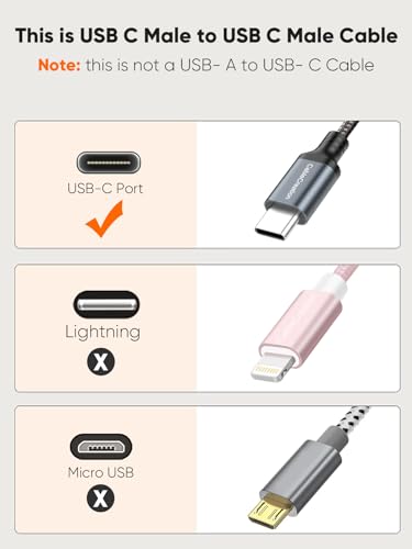 CableCreation USB C to USB C Cable 2-Pack 0.5FT, Type C Fast Charging Cable - size: 0.5FT 2-Pack, style: C to C