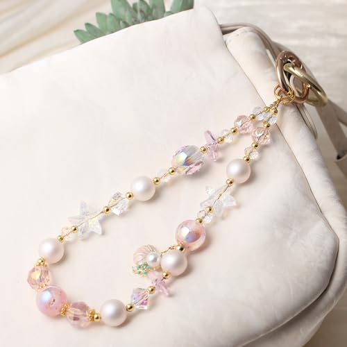 Beaded Phone Wrist Strap, Crystal Key chain Wristlet, Cute Purse Bag Charms - style: Style3