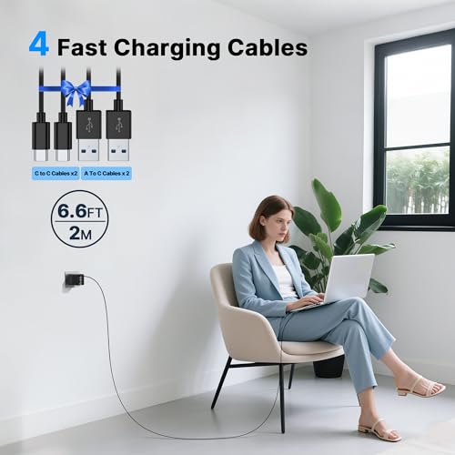 2 Pack 200W USB C Charger Block, Foldable GaN5 Dual 65W Fast Charger USB C - color: Black, size: 2 Pack