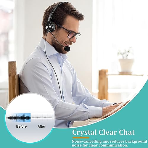 Callez 3.5mm Headset with Microphone Noise Cancelling for Cell Phone PC - color: Gray-Binaural