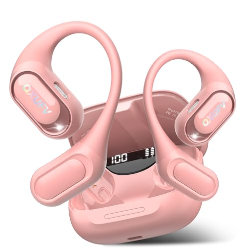Open Ear Headphones, Bluetooth 5.4 Wireless Earbuds, Pink