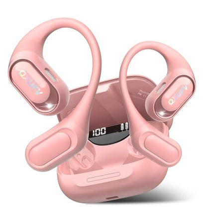 Open Ear Headphones, Bluetooth 5.4 Wireless Earbuds, Pink