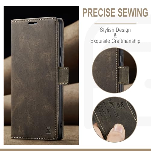 HAII Case for Google Pixel 10a 6.3",PU Leather Folio Flip Wallet Case with Card Holster Stand Kickstand Magnetic Closure Shockproof Phone Cover for Google Pixel 10a (Coffee) - color: Coffee