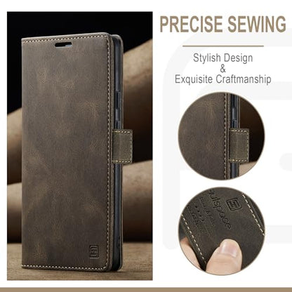 HAII Case for Google Pixel 10a 6.3",PU Leather Folio Flip Wallet Case with Card Holster Stand Kickstand Magnetic Closure Shockproof Phone Cover for Google Pixel 10a (Coffee) - color: Coffee