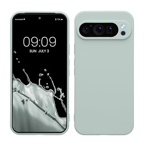kwmobile Case Compatible with Google Pixel 9 Pro XL Case - Protective Slim TPU Phone Cover - Soft Matte Finish - Cool Mint - color: Cool Mint