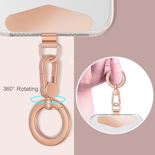 TENOC Metal Phone Tether with Spring Ring, Rose Gold - color: Rose Gold