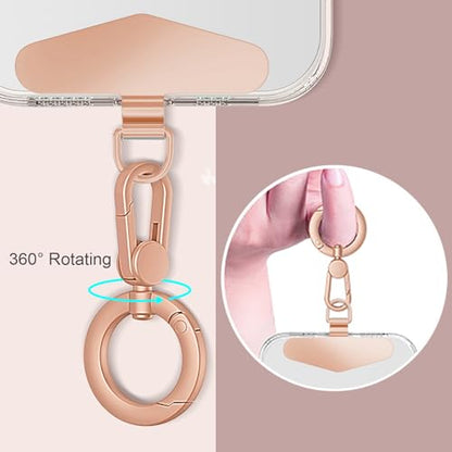TENOC Metal Phone Tether with Spring Ring, Rose Gold - color: Rose Gold