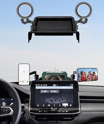Car Phone Holder for 2022-2026 Jeep Compass 10.1-inch Screen Accessories - size: for 2022-2026 Jeep Compass(10.1 Inch+Storage Tray)