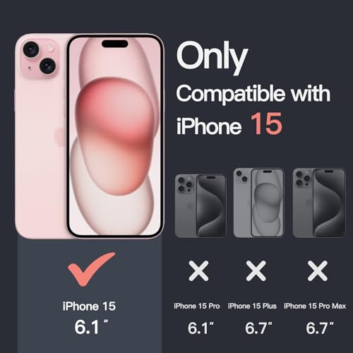 JETech Case for iPhone 15, Anti-Yellowing, Rose Gold | Shockproof Protection, Scratch Resistant Hard PC Back, Durable Transparent TPU Bumper - color: Rose Gold, size: iPhone 15