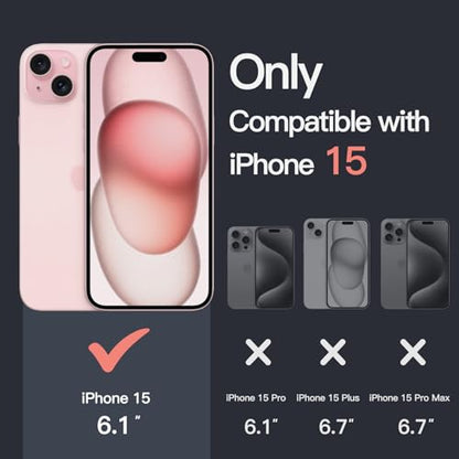 JETech Case for iPhone 15, Anti-Yellowing, Rose Gold | Shockproof Protection, Scratch Resistant Hard PC Back, Durable Transparent TPU Bumper - color: Rose Gold, size: iPhone 15