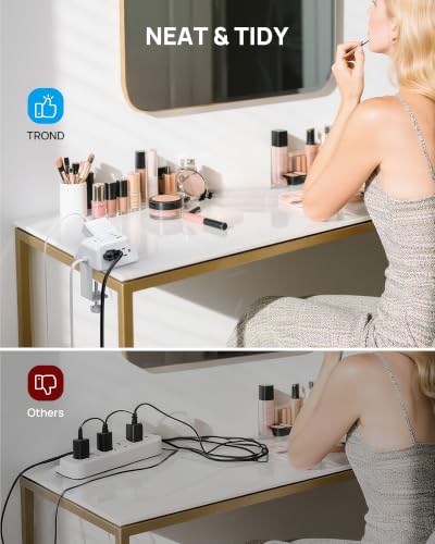TROND Desk Clamp Power Strip, Desk Outlets with 2 USB C PD 20W Ports - color: White, size: 10FT (2C1U & PD 20W)