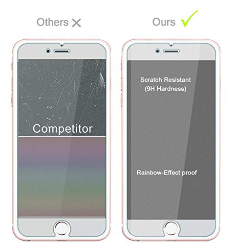 eTECH 2 Pack Full Coverage HD Clear Glass Screen Protector Compatible with iPhone 8/7 Plus 5.5 inch –Full Coverage – White color - Tempered Glass