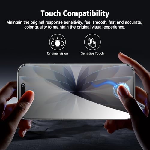 2+2 Pack for iPhone 17 Privacy Screen Protector with Camera Lens Protector, Anti Spy Tempered Glass Protection Film with Easy Installation Frame, 9H Hardness, Scratch Resistant, Case Friendly - size: iP17 Privacy