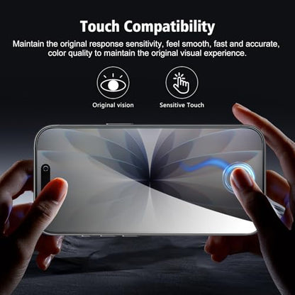 2+2 Pack for iPhone 17 Privacy Screen Protector with Camera Lens Protector, Anti Spy Tempered Glass Protection Film with Easy Installation Frame, 9H Hardness, Scratch Resistant, Case Friendly - size: iP17 Privacy