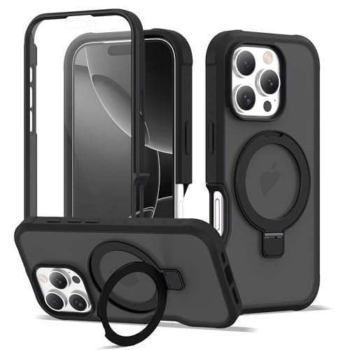 Compatible with iPhone 16 Pro Case with Stand 6.3",Black - color: Black, size: Iphone 16 Pro