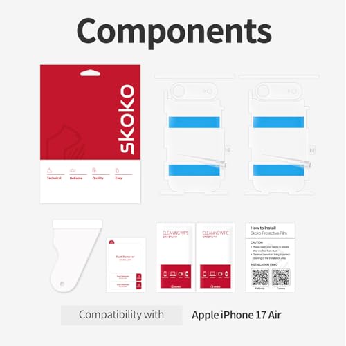 skoko Invisible Camera Lens & Full Back Body Skin for iPhone Air | Matte & Ultra-Thin TPU Protector