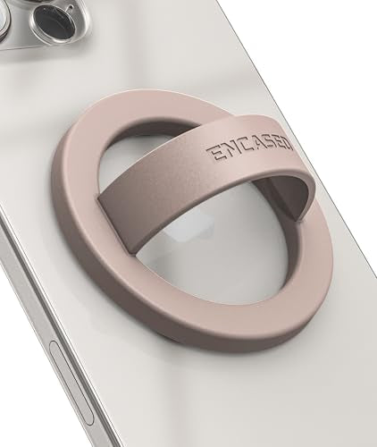Encased Magnetic Phone Grip Holder (Compatible with MagSafe) Thin Silicone Finger Loop Ring for iPhone (Neutral) - color: Neutral