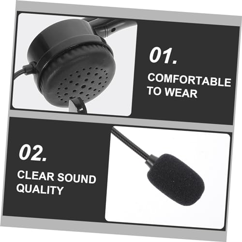 VILLCASE Black Single Ear Call Center Headset with Mic, Gaming Use