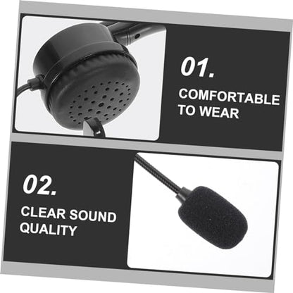 VILLCASE Black Single Ear Call Center Headset with Mic, Gaming Use
