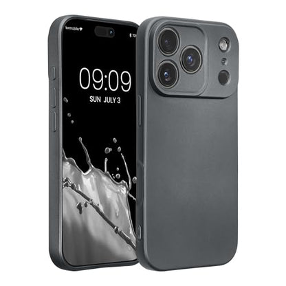 kwmobile Case Compatible with Apple iPhone 17 Pro Case -Soft TPU Back Phone Cover - with Metallic Look - Metallic Grey - color: Metallic Grey, size: iPhone 17 Pro