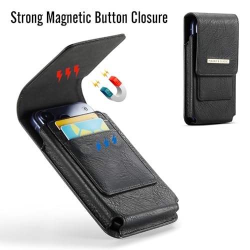 Holster for iPhone 17 Pro Max, Galaxy S26 Ultra S25 Ultra S24 Ultra S23 Ultra Note S22 Ultra, Premium Leather Pouch with Belt Clip Phone Holster Belt Case(Black, X-Large) - color: Black, size: X-Large