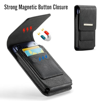 Holster for iPhone 17 Pro Max, Galaxy S26 Ultra S25 Ultra S24 Ultra S23 Ultra Note S22 Ultra, Premium Leather Pouch with Belt Clip Phone Holster Belt Case(Black, X-Large) - color: Black, size: X-Large