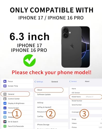 2 Pack 360 Privacy Screen Protector for iPhone 17/16 Pro Tempered Glass - size: iPhone17/16Pro 6.3inch
