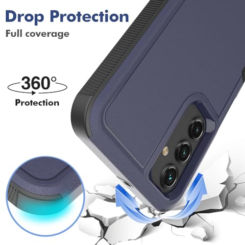 for Galaxy A15 5G Phone Case, [Military Grade Drop Tested] with HD Screen Protector, Dual Layer Protective Heavy Duty Cell Phone Cover Non-Slip Shockproof Case for Samsung Galaxy A15 5G (Blue) - color: Blue