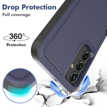 for Galaxy A15 5G Phone Case, [Military Grade Drop Tested] with HD Screen Protector, Dual Layer Protective Heavy Duty Cell Phone Cover Non-Slip Shockproof Case for Samsung Galaxy A15 5G (Blue) - color: Blue