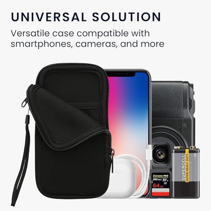 kwmobile Universal Phone Pouch Size XL - 6.7/6.8" - Neoprene Smartphone Pouch with Zip - Water-Repellent Mobile Phone Case - Sleeve in Black - color: black, size: XL - 6.7/6.8"