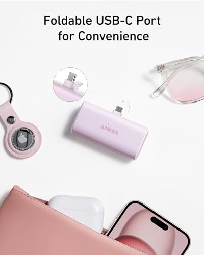 Anker Nano Power Bank with Built-in USB-C Connector, 5,000mAh Portable Charger Nano Power Bank with Built-in USB-C Connector, 5,000mAh Portable Charger