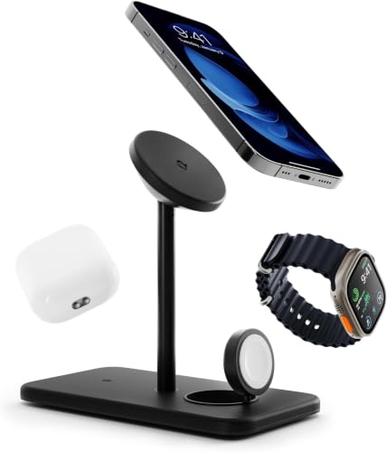 Twelve South HiRise 3 Deluxe, Compact Wireless Magsafe Charging Stand,Black, MagSafe Charger (Pack of 12) - size: MagSafe Charger (Pack of 12)