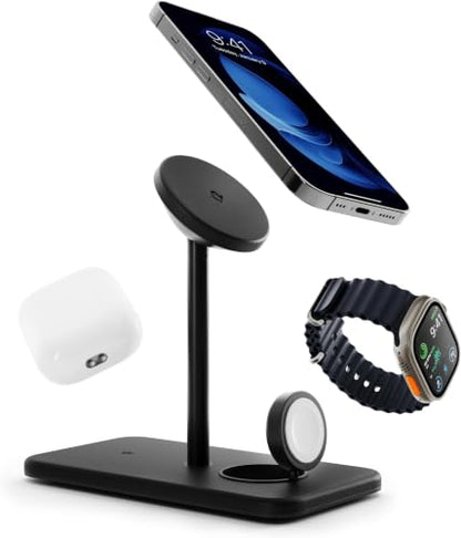Twelve South HiRise 3 Deluxe, Compact Wireless Magsafe Charging Stand,Black, MagSafe Charger (Pack of 12) - size: MagSafe Charger (Pack of 12)
