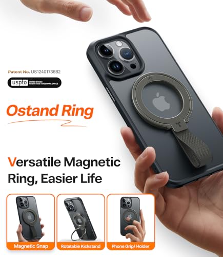 TORRAS (Gen6.0) Magnetic Phone Grip Ring Holder Kickstand, Bronze Black - color: Brown Black w/ Braided Nylon Strap