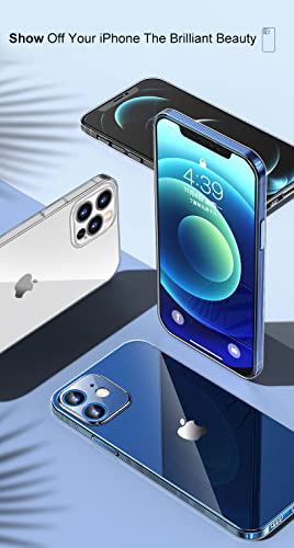 ZEZHOU Design for iPhone 12 Pro Max Crystal Clear Case, Non Yellowing, Shockproof Inner Silicone Bumper, Military Grade Drop Protection Slim Thin Phone Case for iPhone 12 Pro Max, 6.7" - color: Soft Clear, Slim Yet Protective