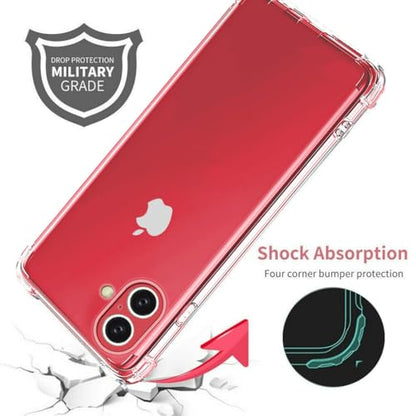 I&H for iPhone 16 6.1 inch Case Crystal Clear Non-Yellowing, Shockproof, Anti-Scratch, Transparent Soft Back Cover